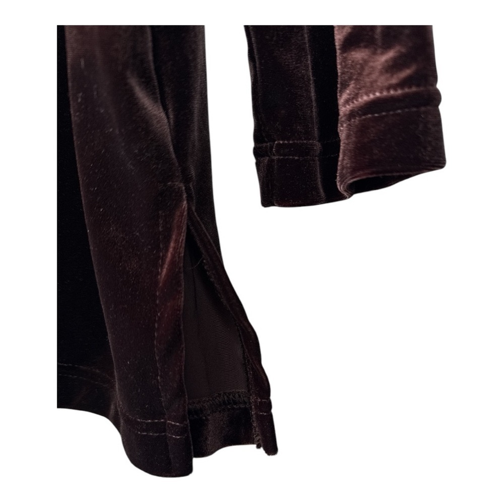 Vintage 90s Bechamel Burgundy Velvet Long Top/Mini dress - Picture 4 of 4